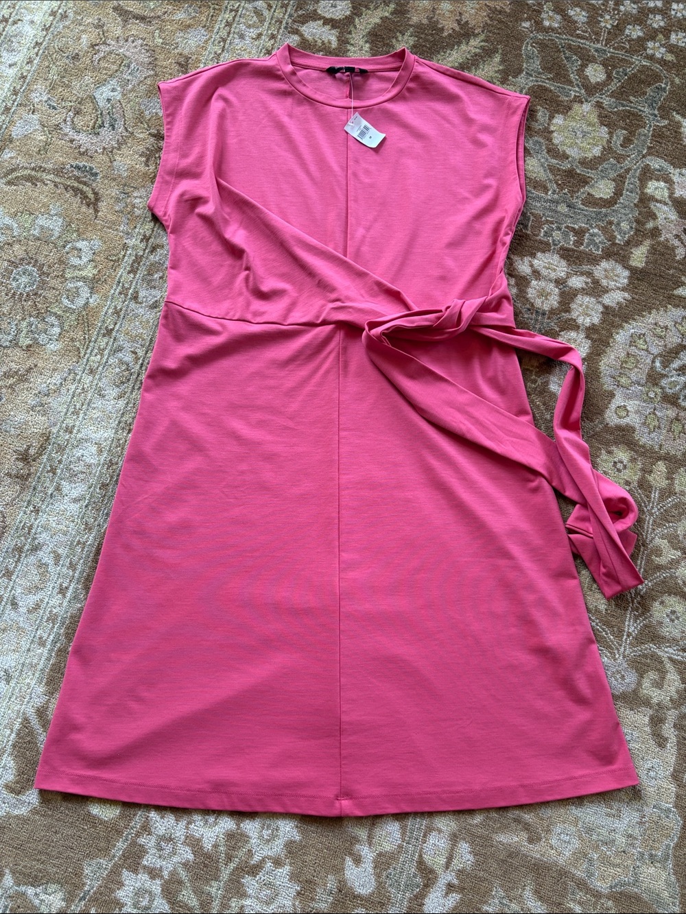 Banana Republic Coral Pink Sleeveless Midi Dress with Tie